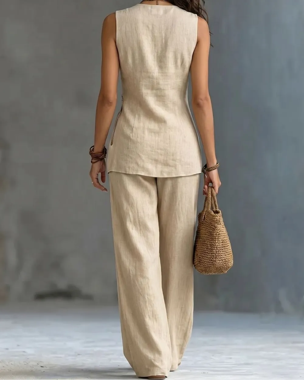 Chic V-Neck Casual Set