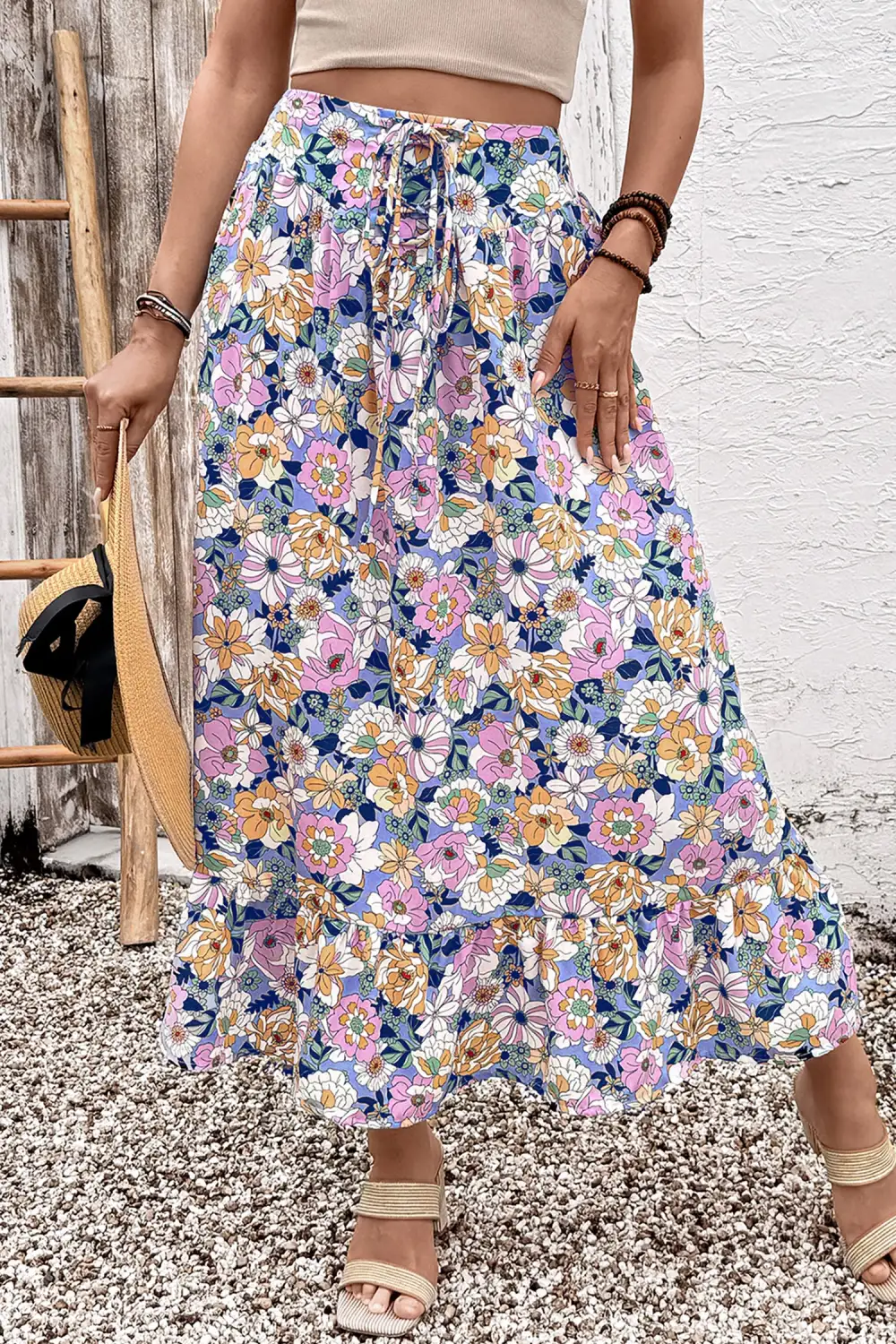 Airy Ruffle Trim Skirt