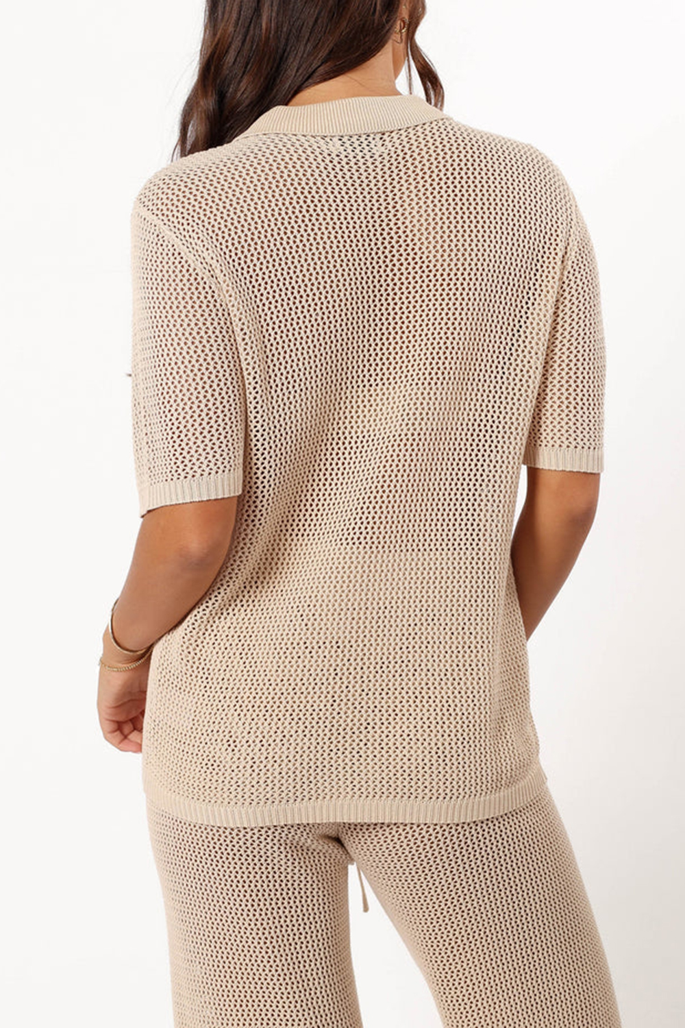 WHITE MESH TRANSLUCENT LONG SLEEVE TOP