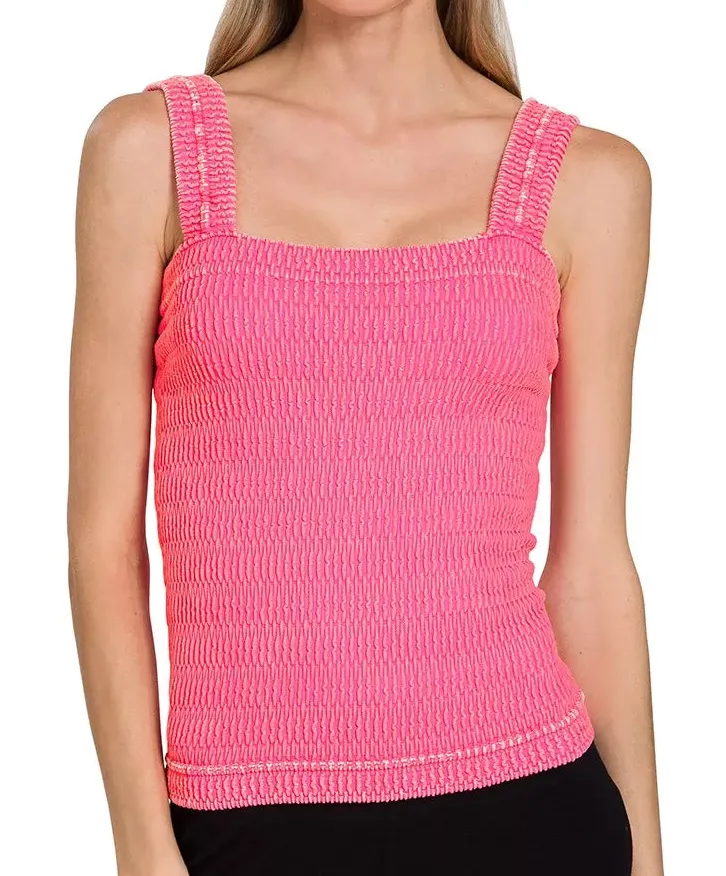 Relaxed Seamless Winkle Stone Washed Tank Top