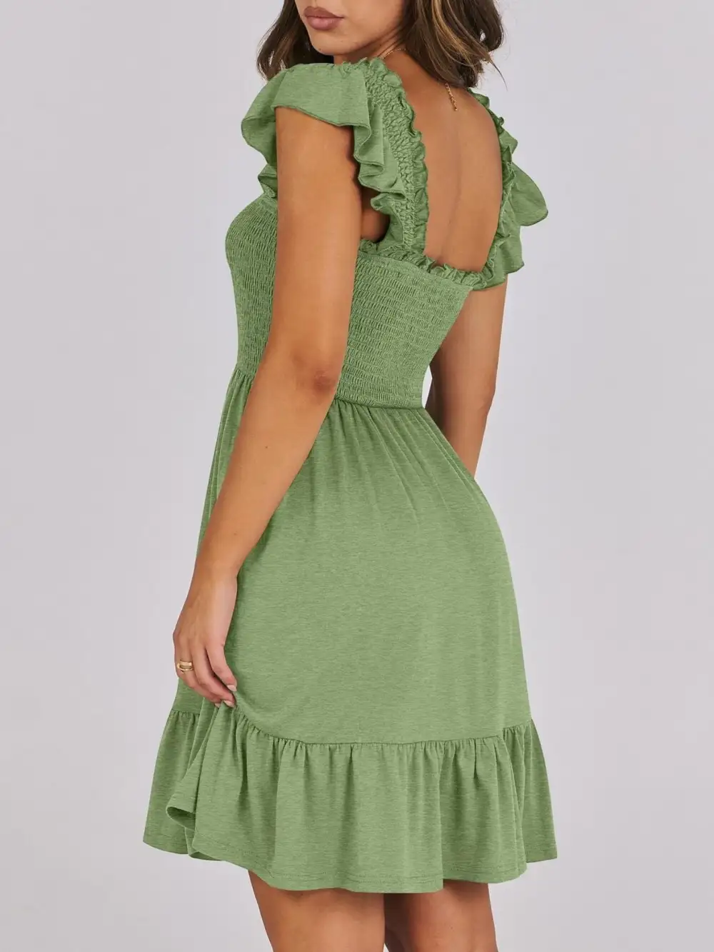 Ruffle Smocked Mini Dress