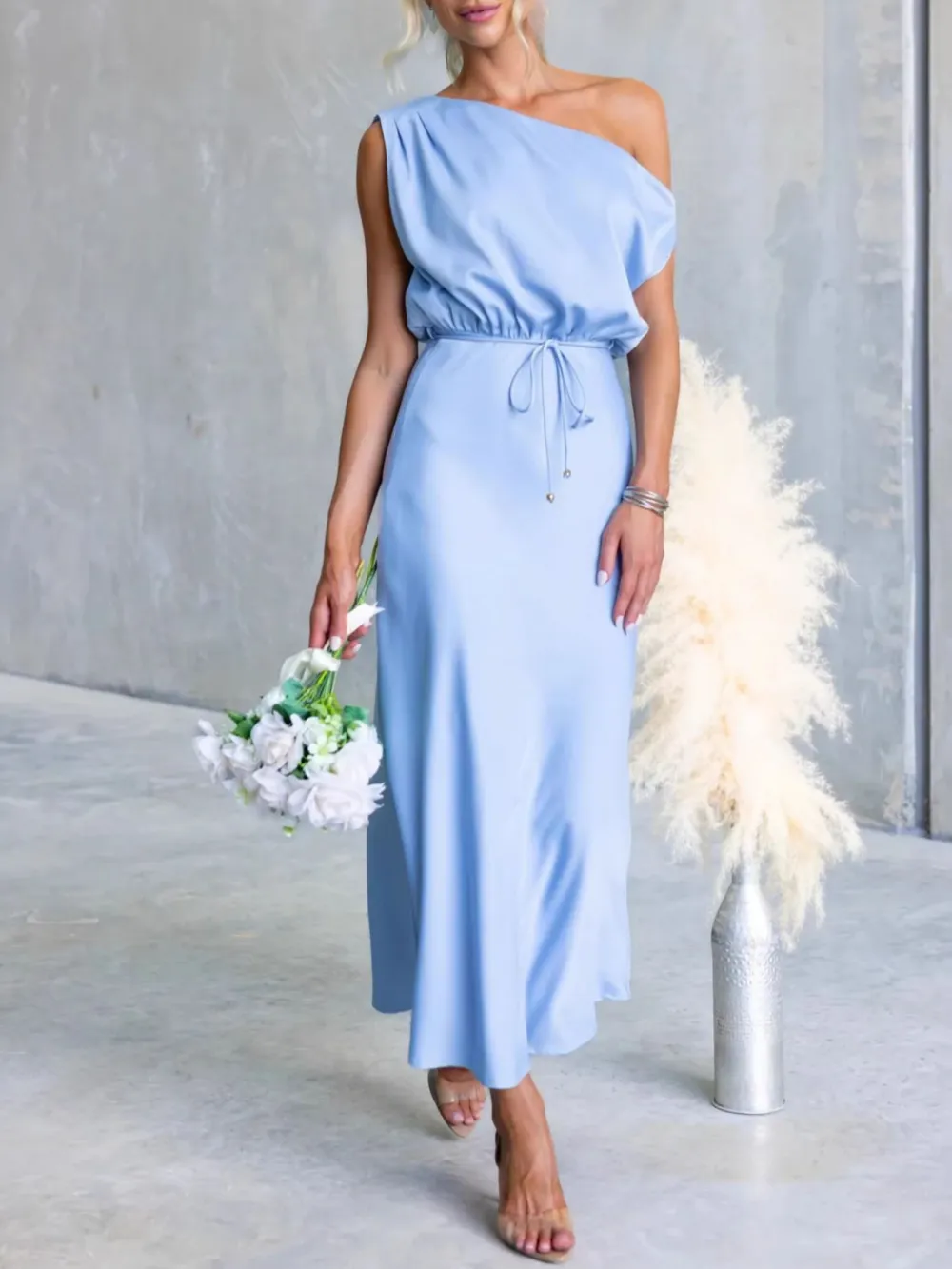 Shoulder Midi Dress