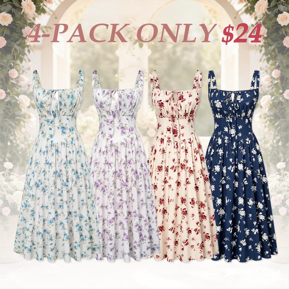 Women's Floral Corset Midi Sundress💞