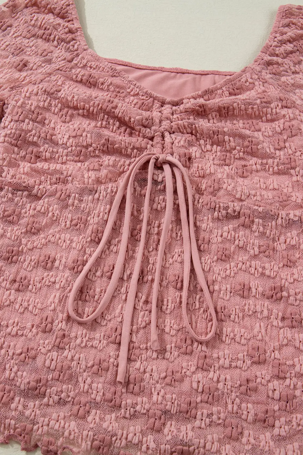 Everyday Floral Lace Trim Tie Detail Blouse