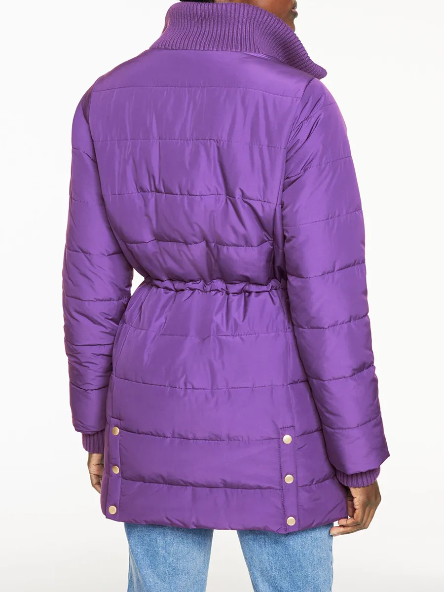 Lady's Warm And Cozy Mid Length Dress And Comfortable Down Jacket
