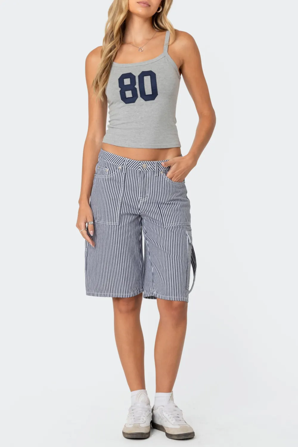Grey Letter Print Tank Top
