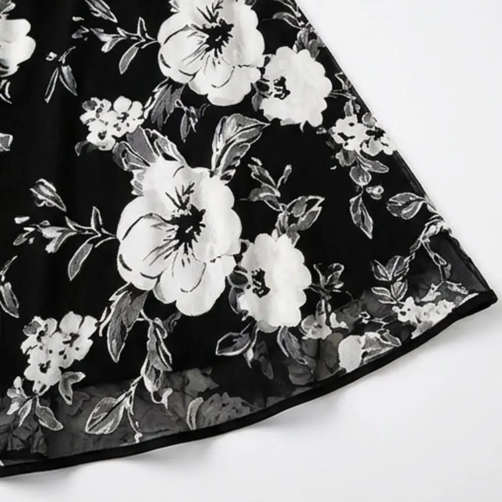 Floral Chiffon Sheer Midi Dress