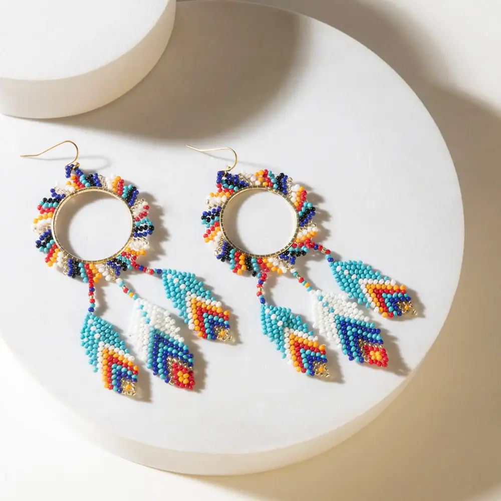 Lively Dynamic Artful Beaded Earrings