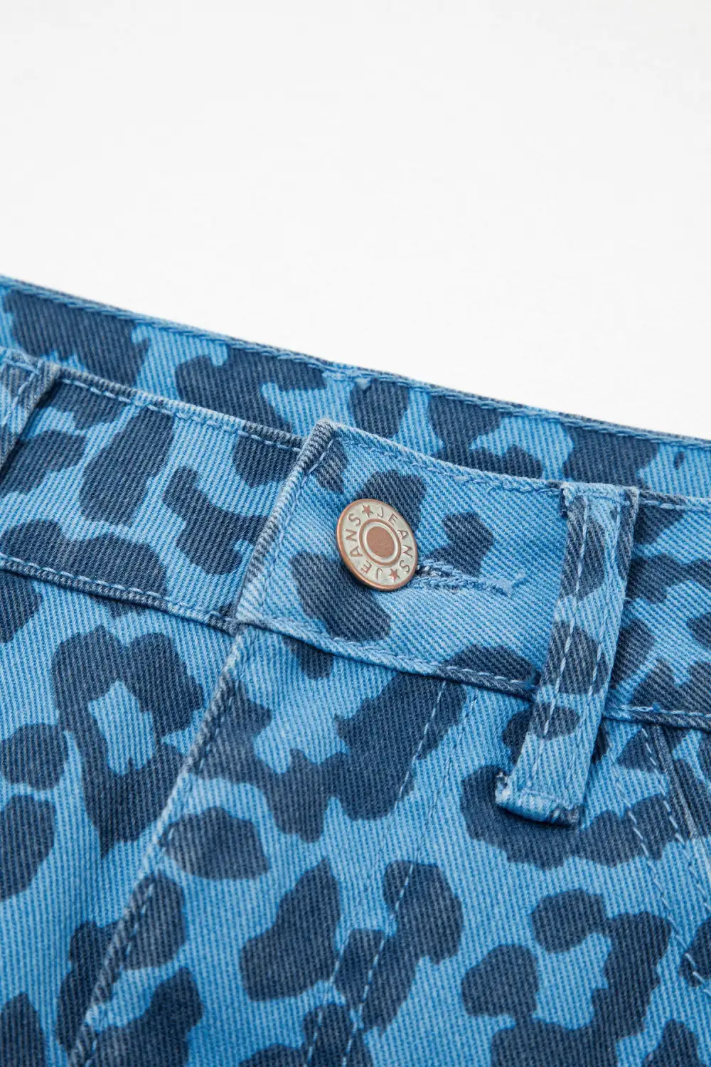 Tailored Denim Printed Skirt