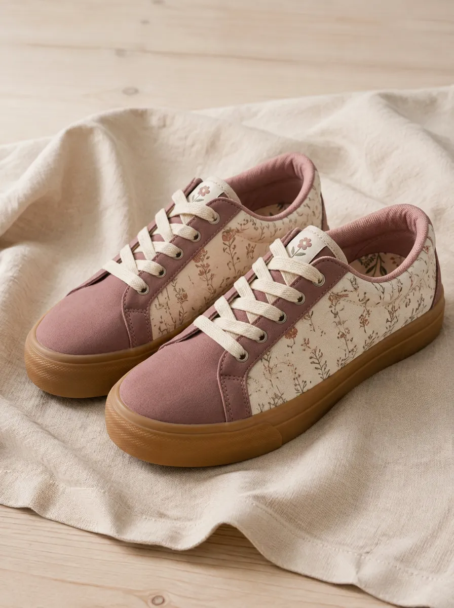 Women's Vintage Floral Botanical Classic Skate Shoes