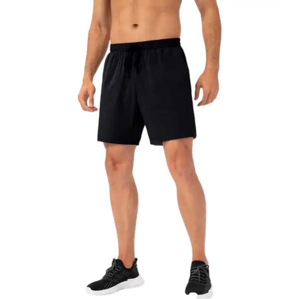 Refined Drawstring Elastic-Waist Side-Pocket Lightweight Men's Athletic Shorts