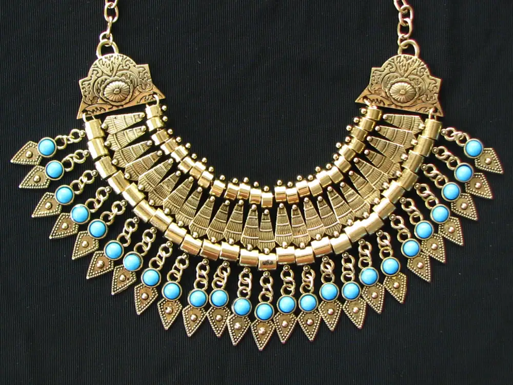 Bold Spike Statement Turquoise Gypsy Choker Necklace