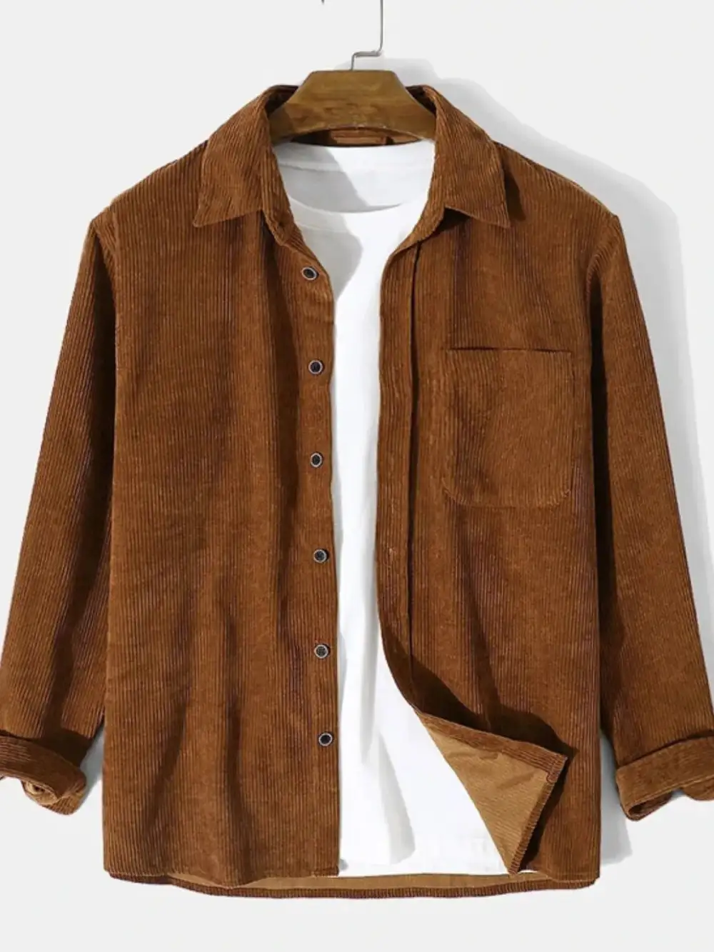 Long-Sleeve Corduroy Button-Up Shirt