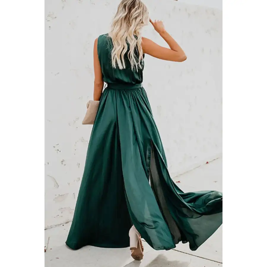 Surplice Tie Waist Maxi Dress