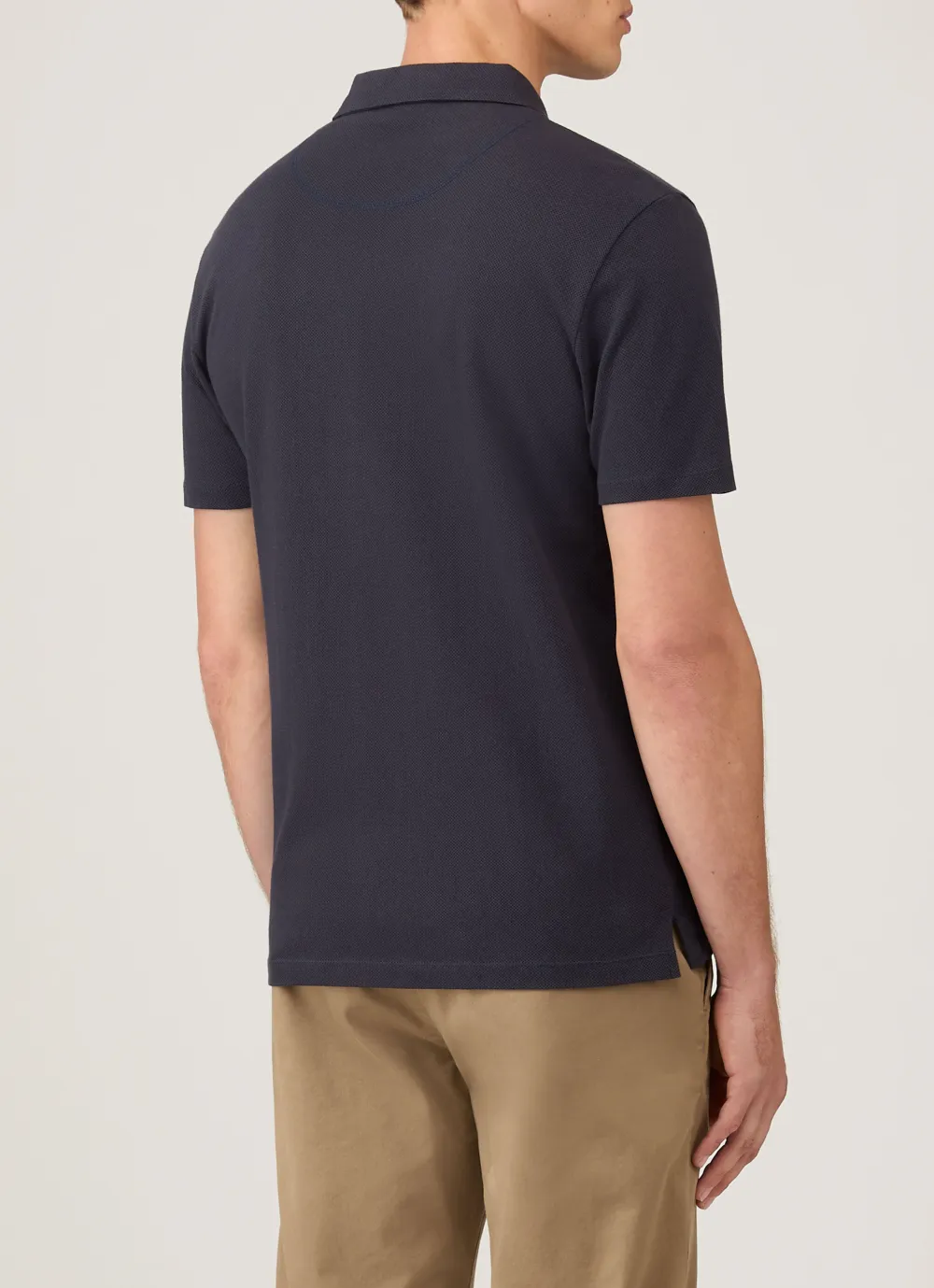 Refined Everyday Slim Fit Mesh Cotton Short Sleeve Polo Shirt