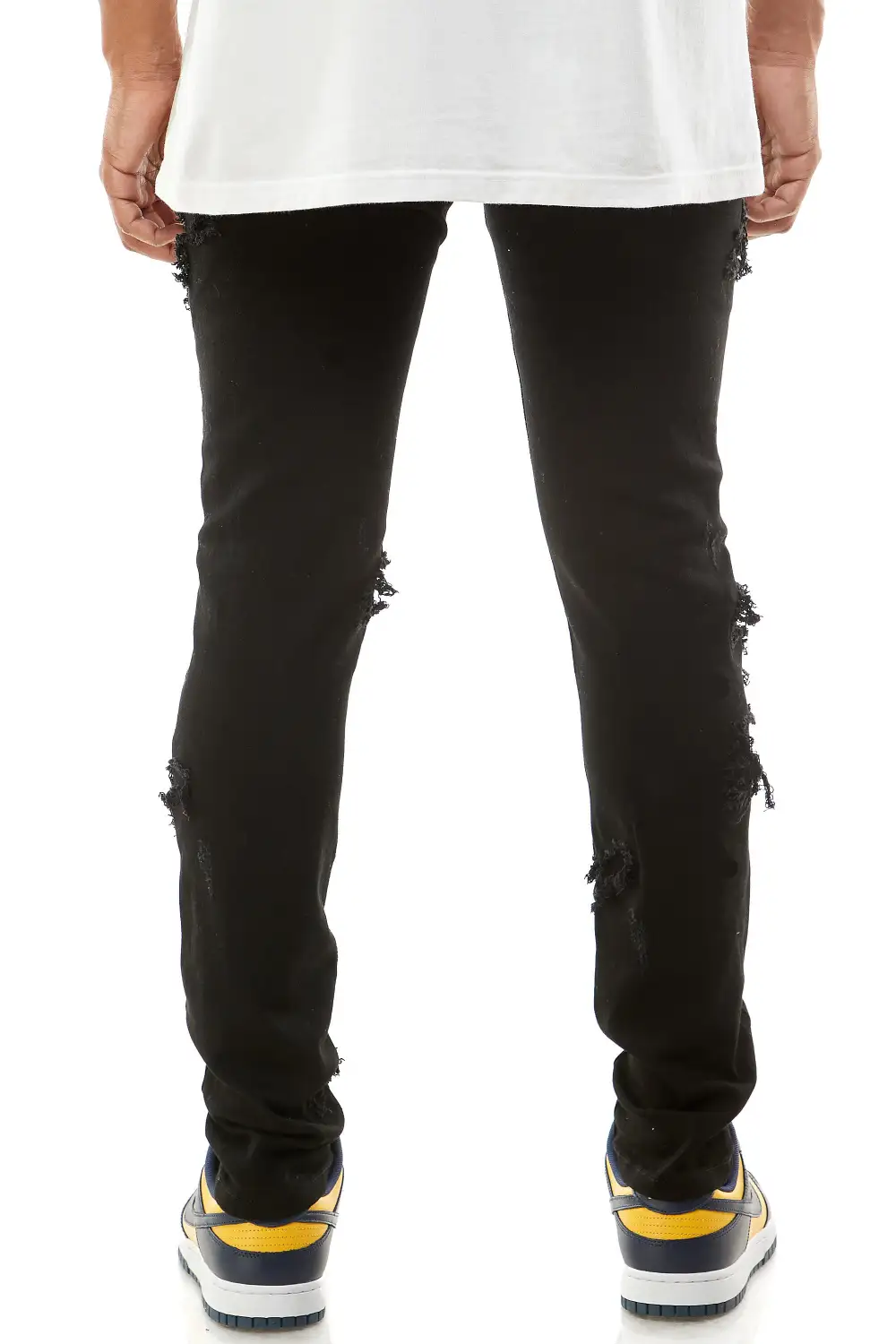 Men's Streetwear Skinny Patchwork Stretch Pants