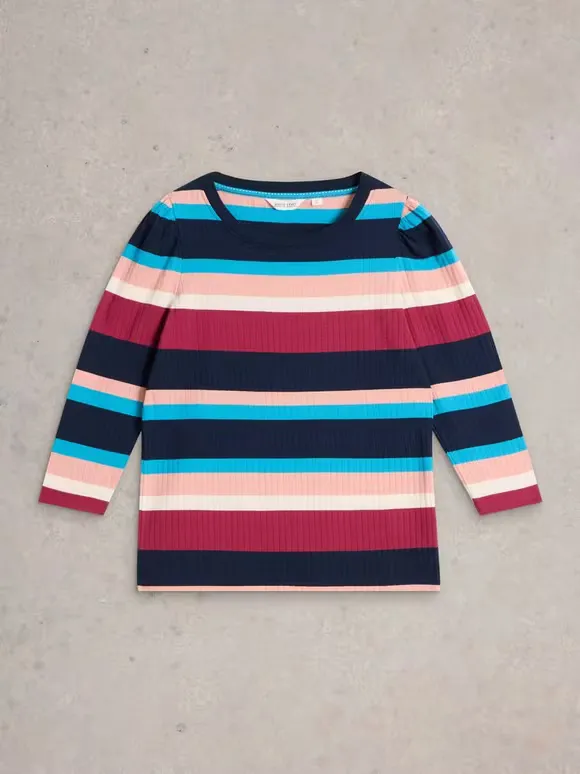 Puff Sleeve Crew Neck Tee