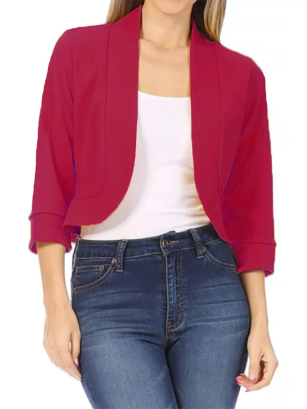 Open-Front Cropped Blazer