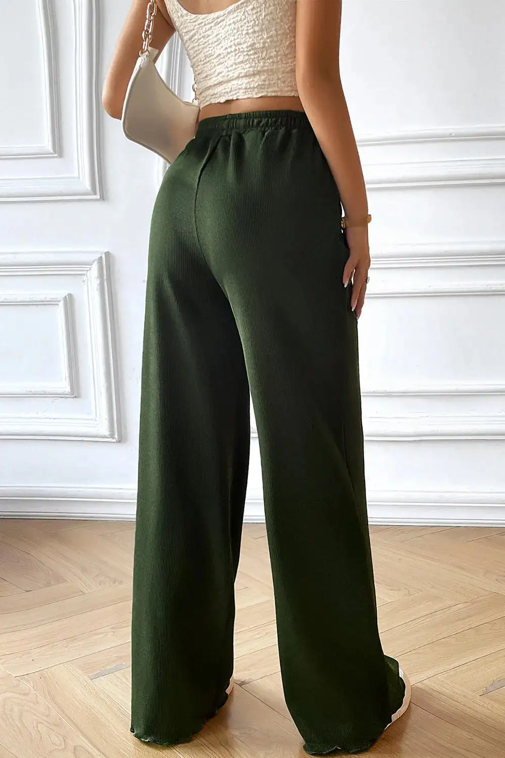 Casual Wide Leg Drawstring Pants