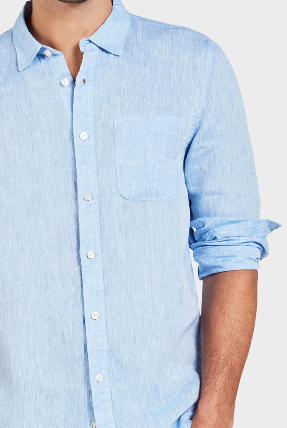Lightweight Linen Button Down Long Sleeve Shirt