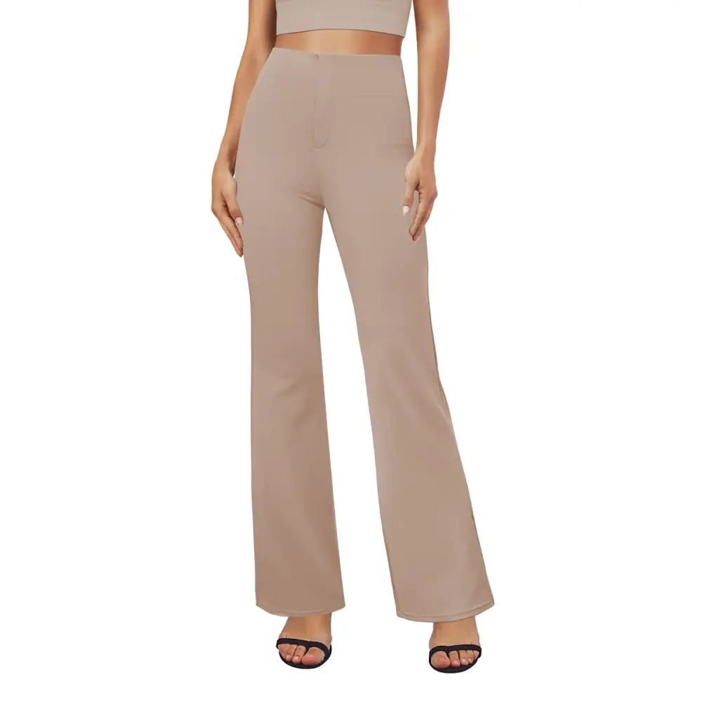 Women's High-Waisted Yoga Pants – Flared Leg with Pockets & Tummy Control