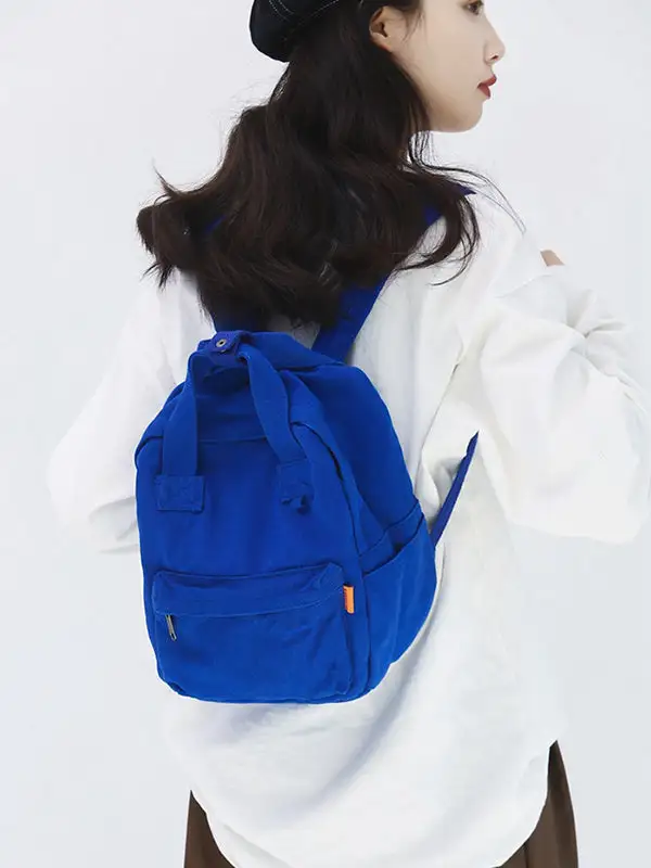 Canvas Zip-Top Casual Backpack
