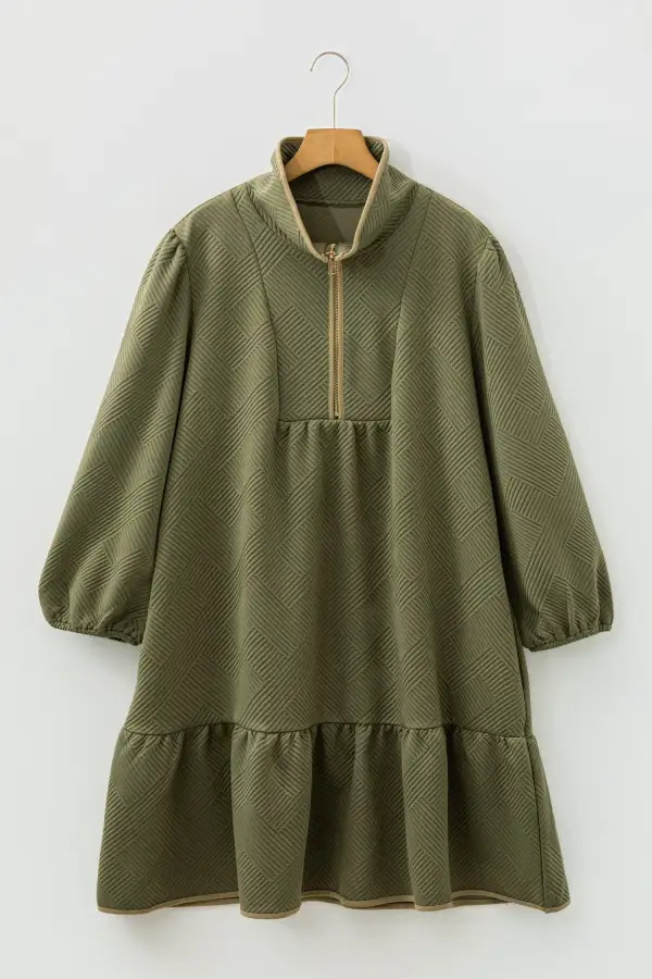 Zip Front Mini Dress