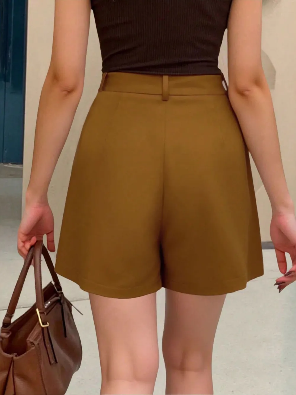 Textured High Waist Shorts