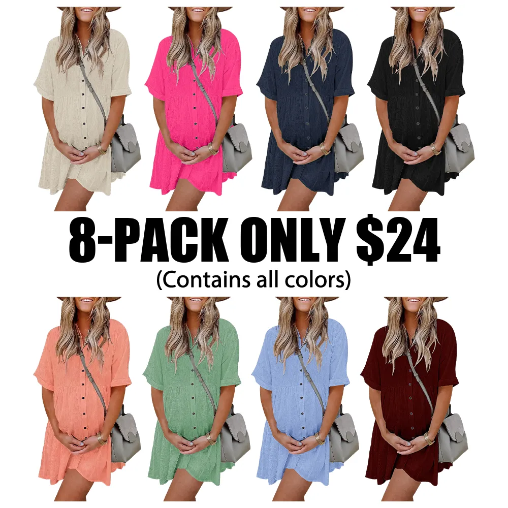 🔥Hot Sale💥Women’s Summer Babydoll Dress🔥8-PACK - All Colors Included