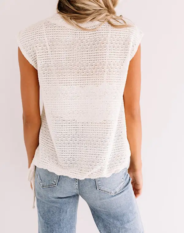 Side Drawstring Knitted Tank Top