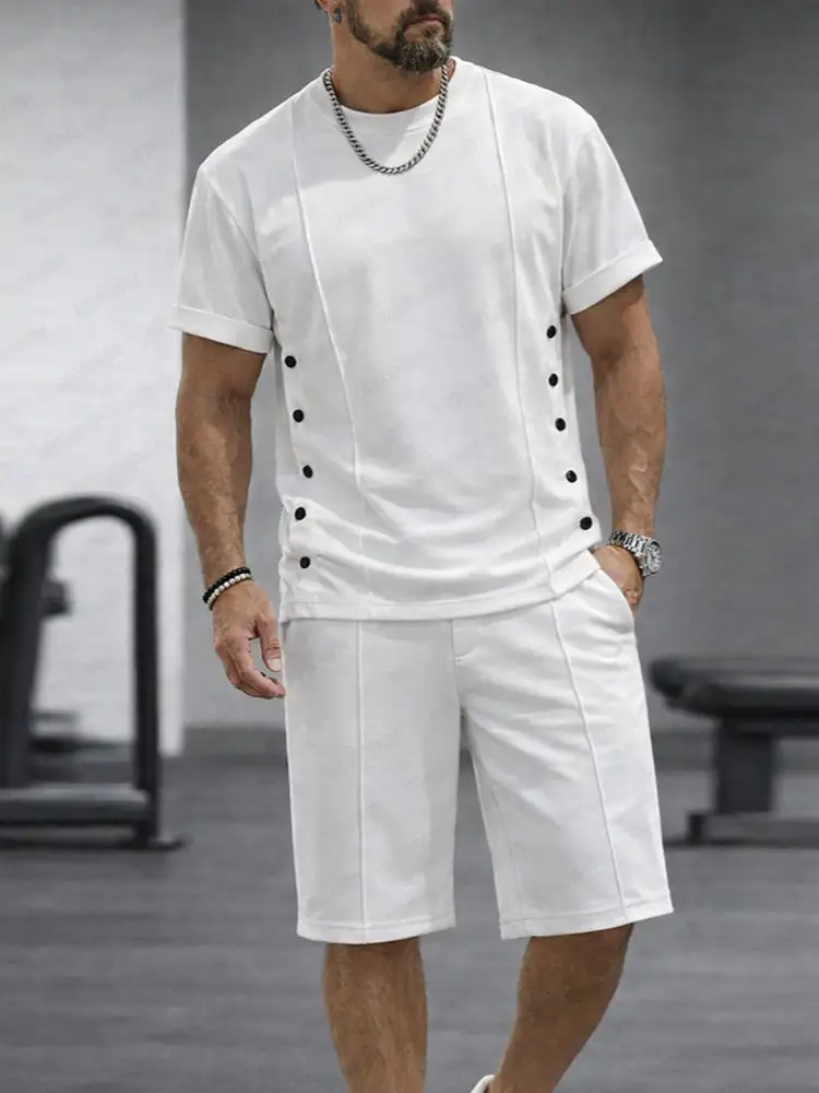 Athleisure Button Detail Shorts