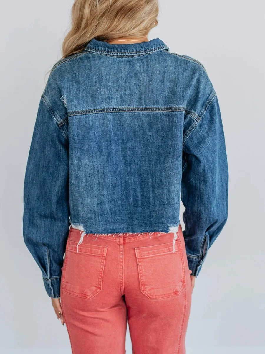 Raw Frayed Hem Jacket