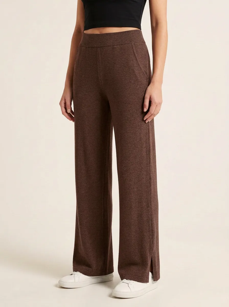 Modern Wide-Leg Solid Printed Women's Wide-Leg Pants