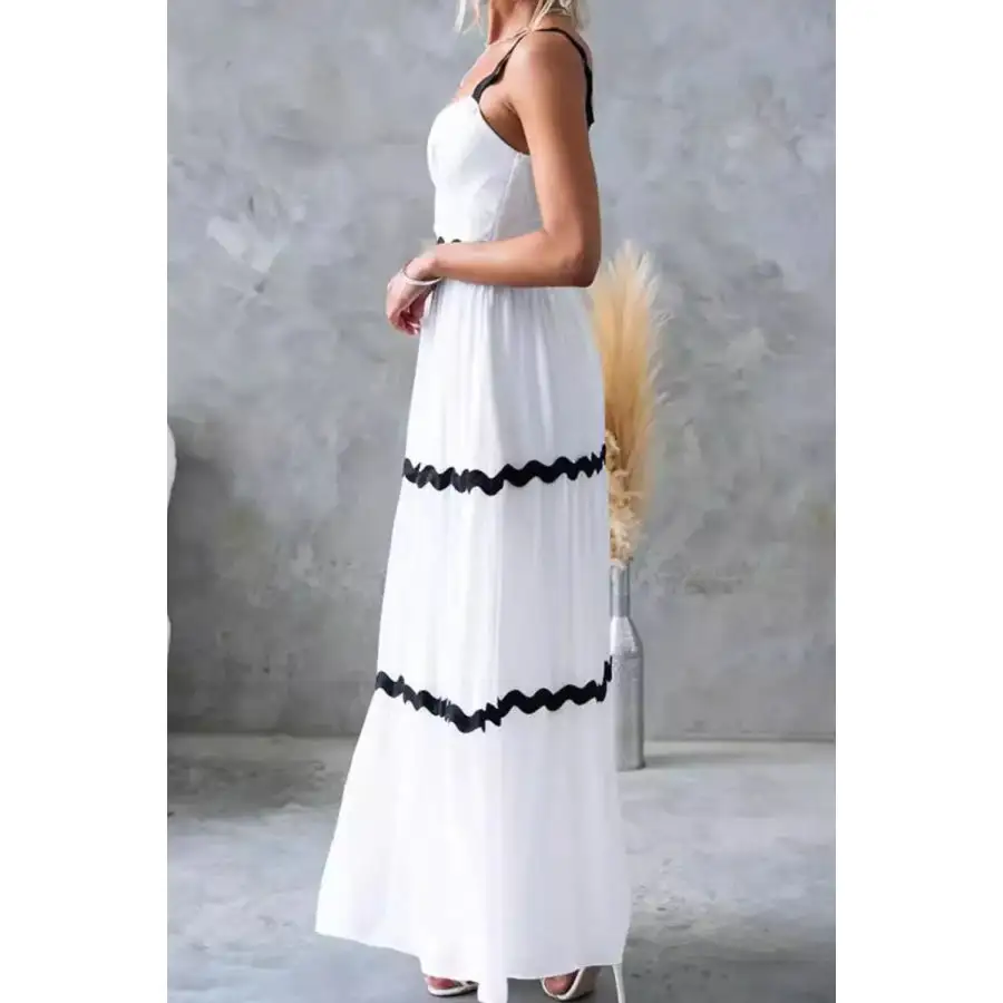Tiered Maxi Dress with Scalloped Trim