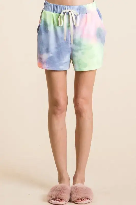 Everyday Tie Dye Casual Shorts with Twill Tape Drawstring