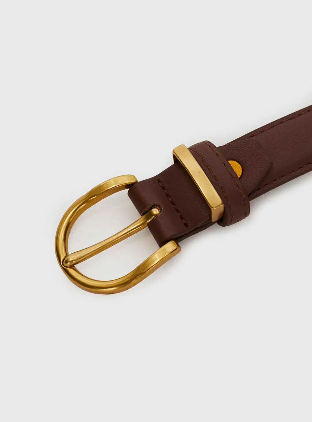 Leather Gold Buckle Belt