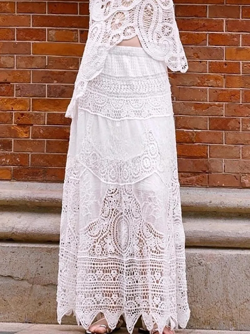 Women's Plain Hollow Out Skirt