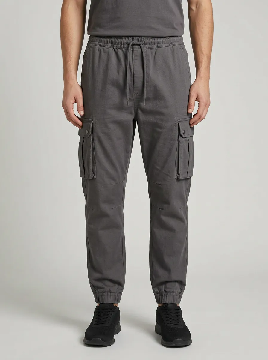 Workwear-Inspired Multi-Pocket Printed Men's Cargo Pants