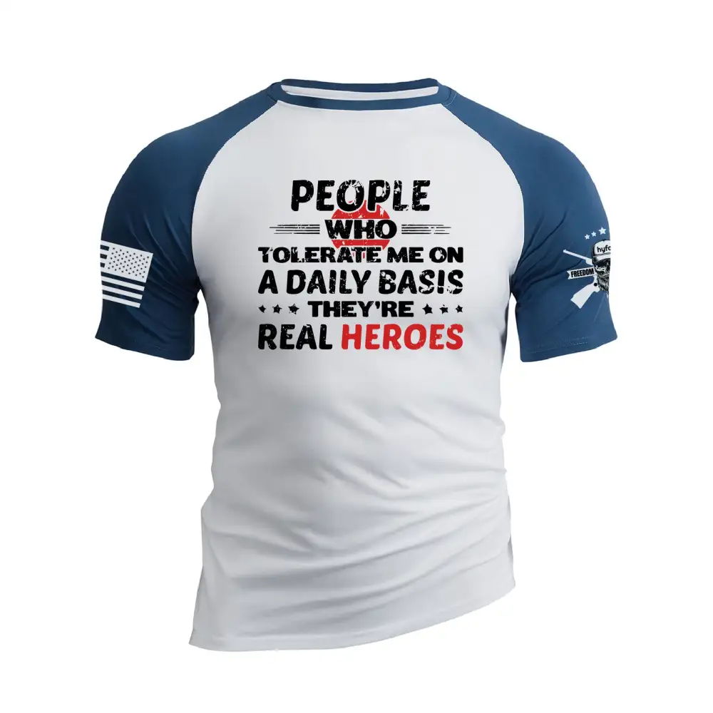 THEY REAL HEROES RAGLAN GRAPHIC TEE