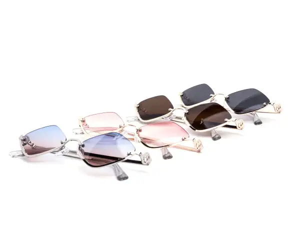 12-Pack Slim Rimless Metal Sunglasses
