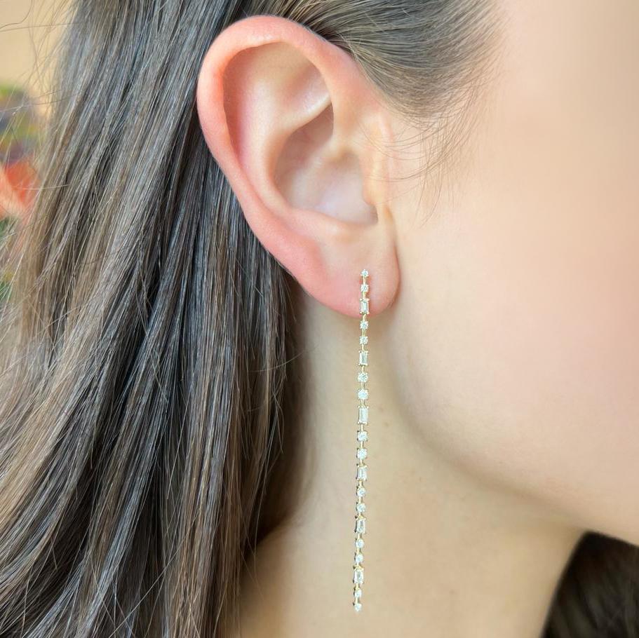 Openwork Textured Gem Detail Earrings