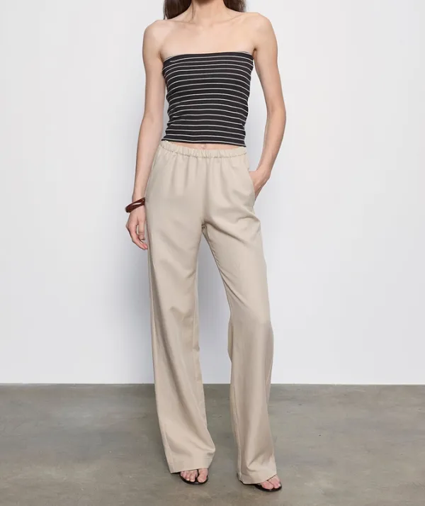 Stripe Classic Bandeau Top Black/ Wheat Stripe