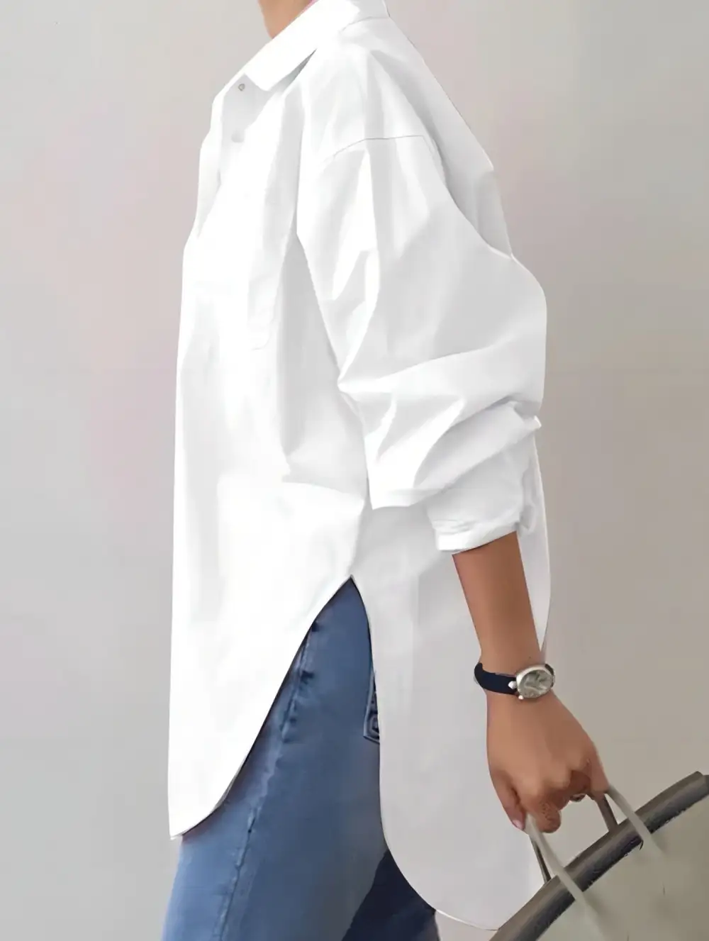 Lapel Long-Sleeved Cardigan Shirt