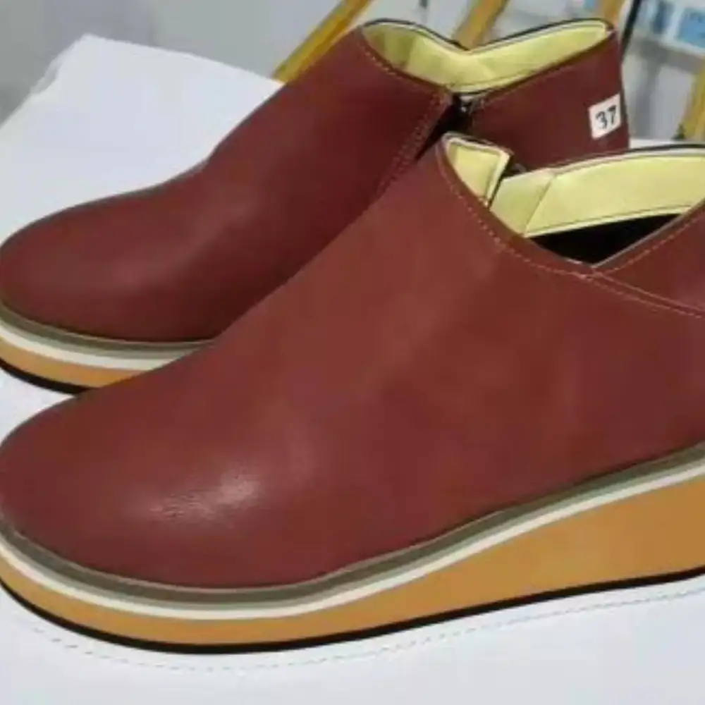 Ankle Wedge Boots with Zipper