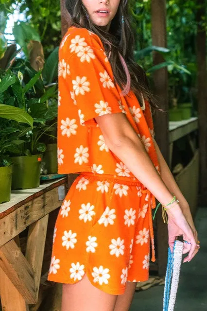 Textured Floral Relaxed Set
