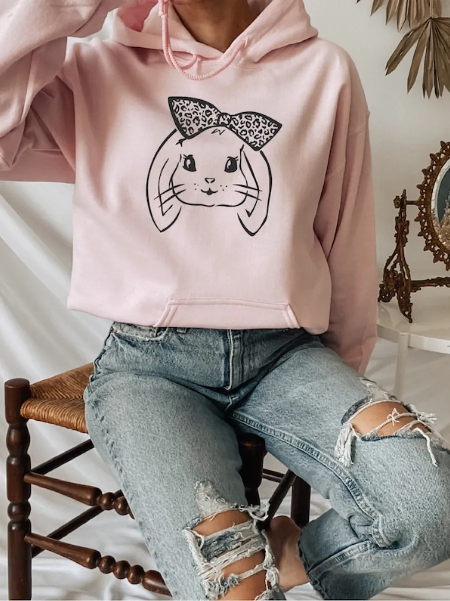 Bunny Leopard Bow Hoodie