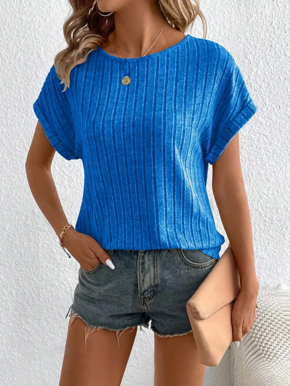 Short-Sleeve Ribbed T-Shirt