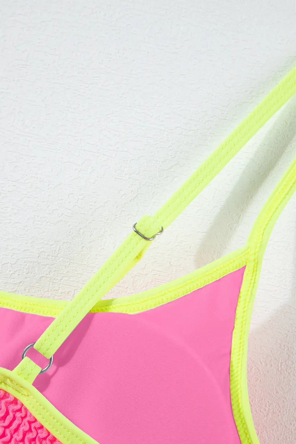 Blocked Pattern High Waisted Bikini Swim Set