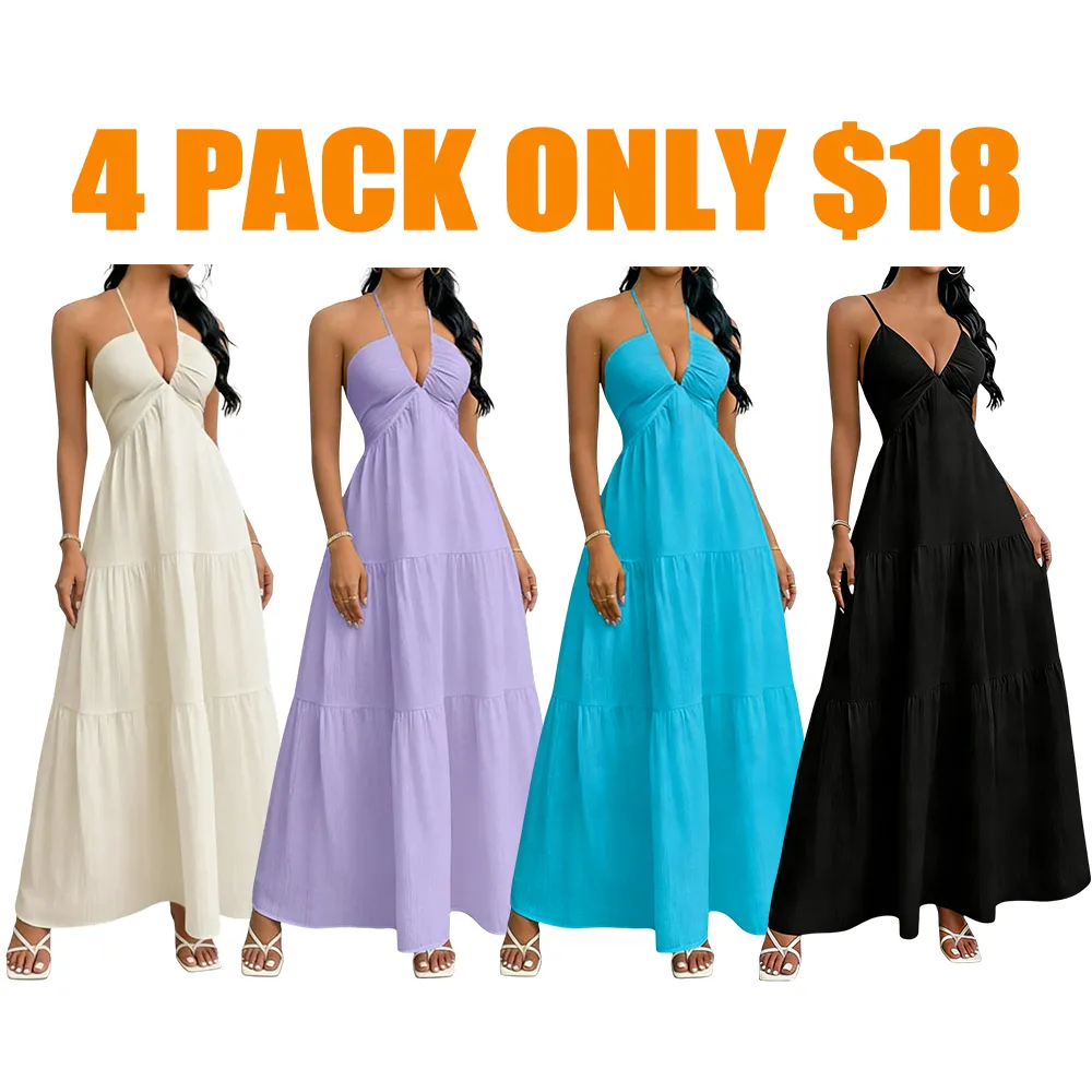 Women's Plain Dress, Summer Clothes Women, Casual Basic Loose Fit Sleeveless Dress for Beach Holiday Vacation