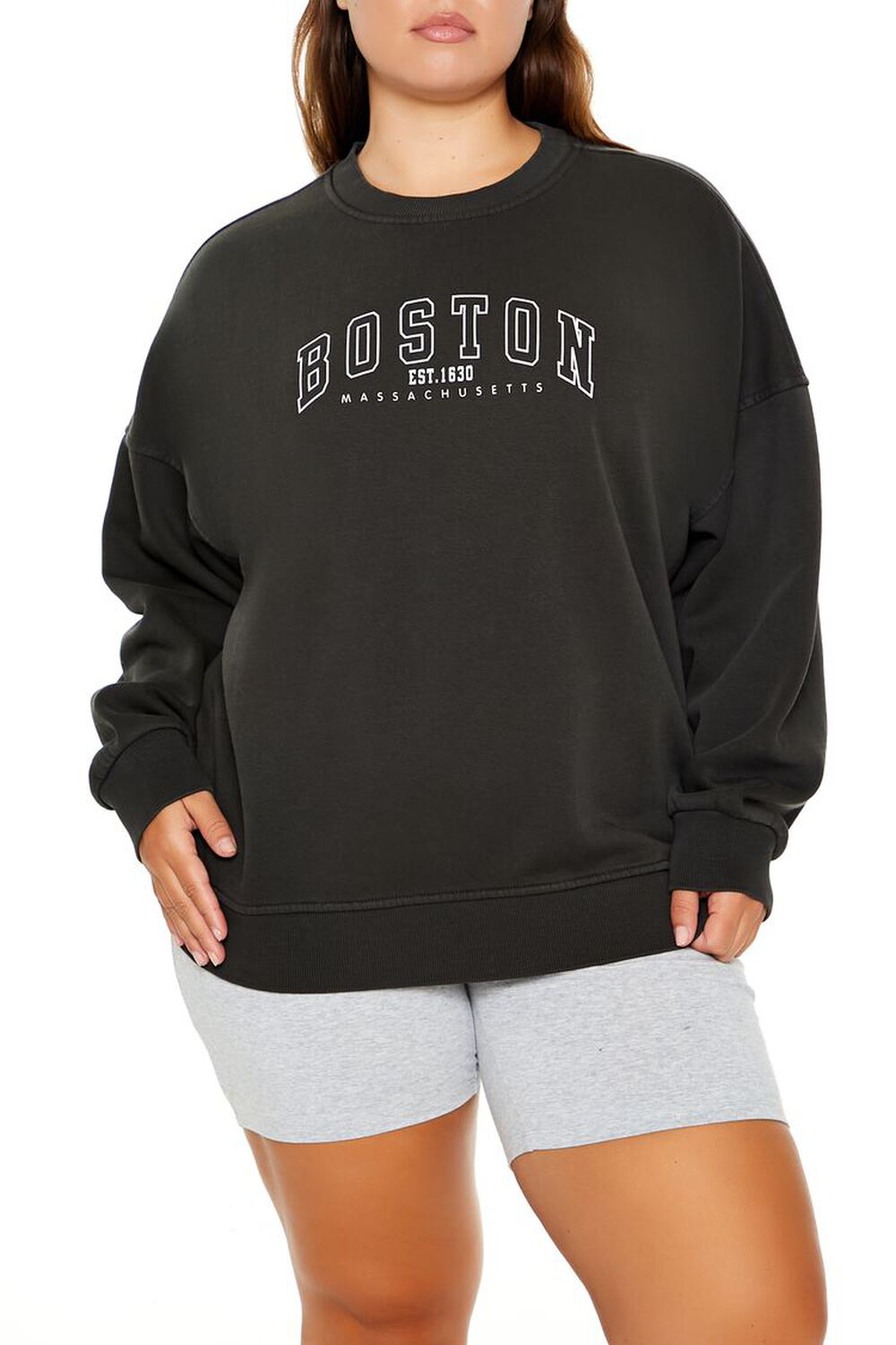 Plus Size Boston Graphic Pullover